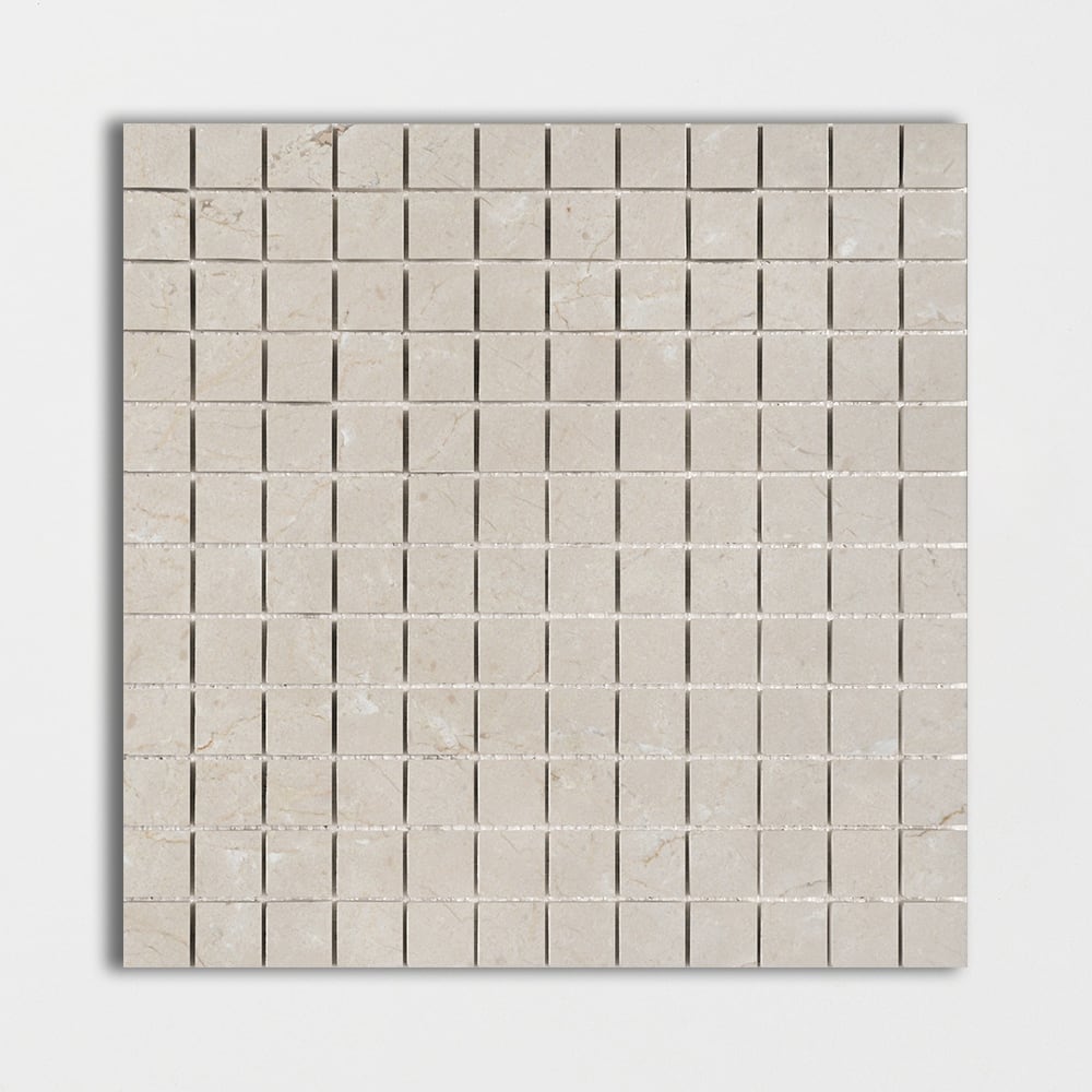 Crema Marfil Polished 1x1 Marble Mosaics 12x12 Marble Polished 12x12 Mosaics