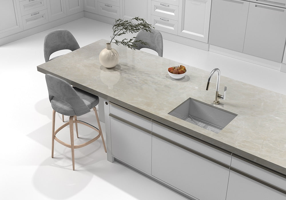 Crema Marfil Polished Marble Slab Random 1 1/4 room scene 4