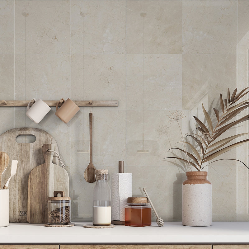 Crema Marfil Polished Marble Tiles 12x12 Marble Polished 12x12 Tiles — 2