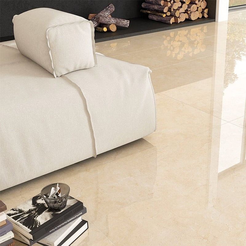 Crema Marfil Supreme Polished Marble Tiles 24x24 Marble Polished 24x24 Tiles — 3