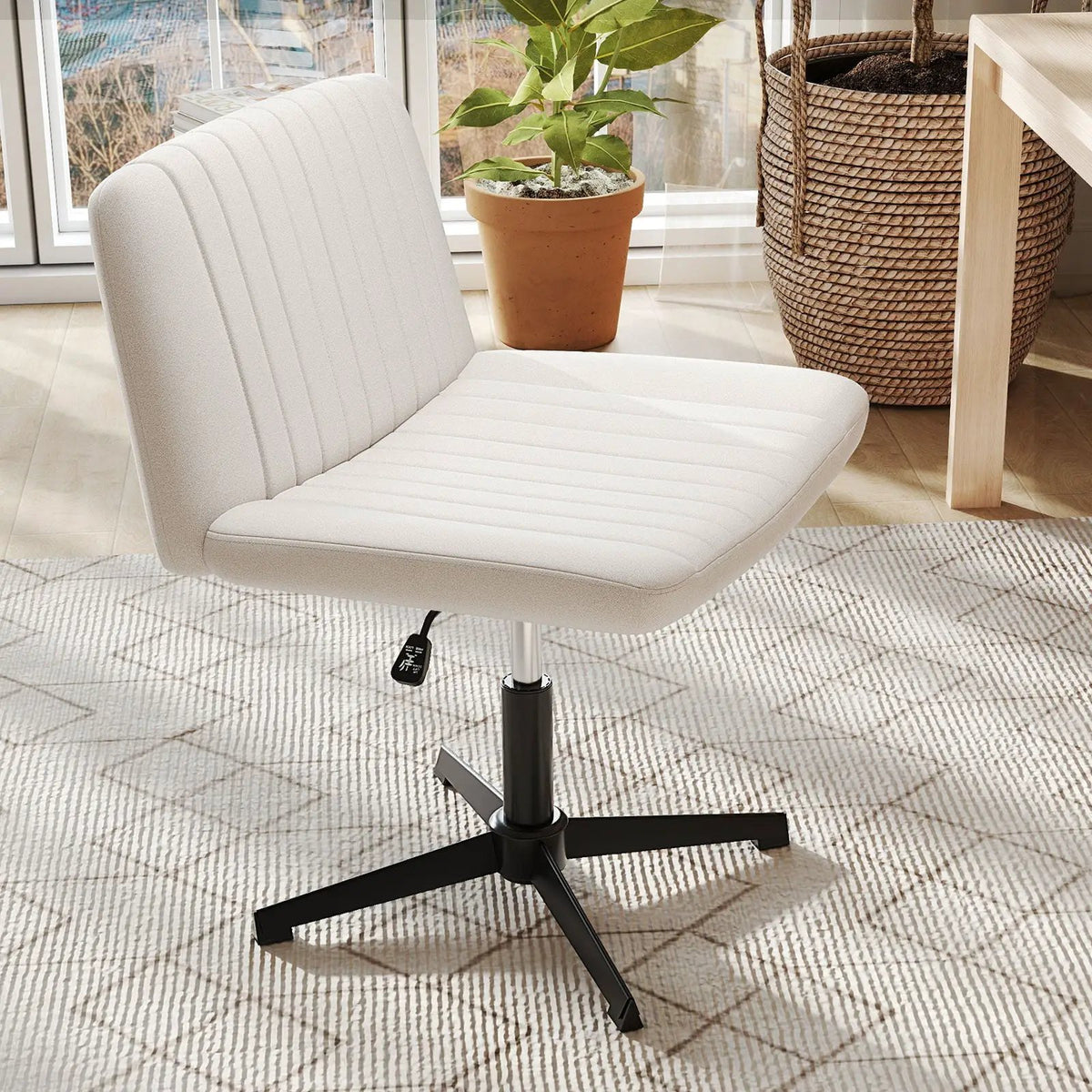 Criss Cross-Legged Swivel Desk Chair No Wheels by DirectDeals