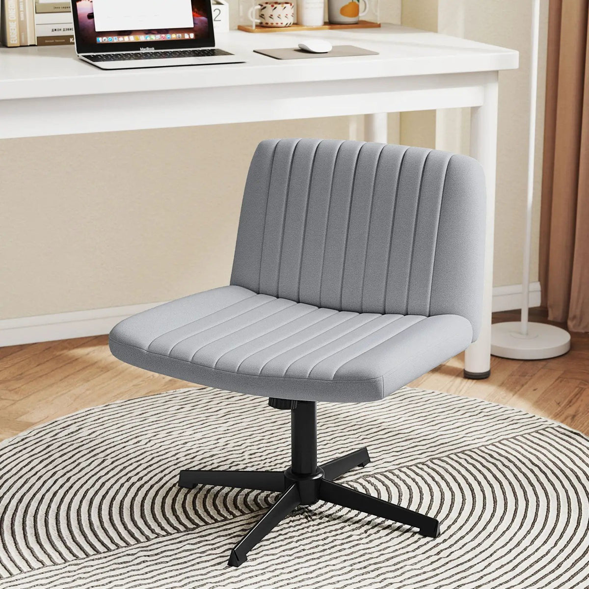 Criss Cross-Legged Swivel Desk Chair No Wheels by DirectDeals