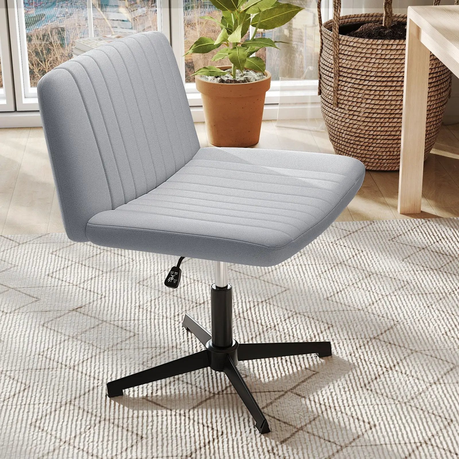 Criss Cross-Legged Swivel Desk Chair No Wheels by DirectDeals
