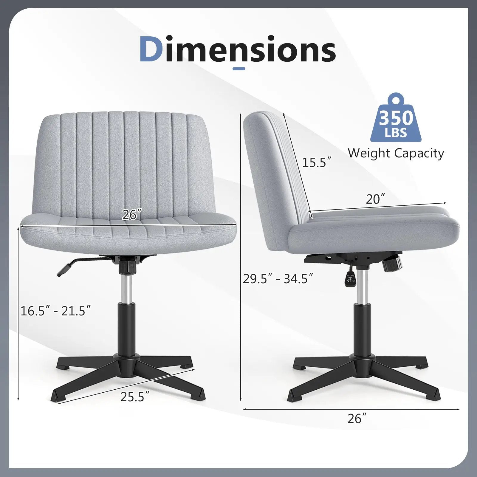 Criss Cross-Legged Swivel Desk Chair No Wheels by DirectDeals