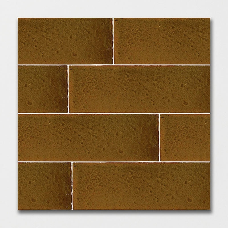 Crompton Brown Plain Ceramic Tiles 2 1/4x7 3/8 closeup