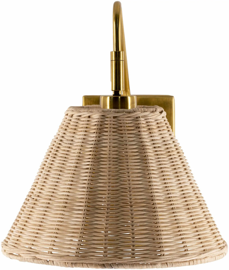 Gabas Gold Iron Rattan Wall Sconces by Boutique Rugs