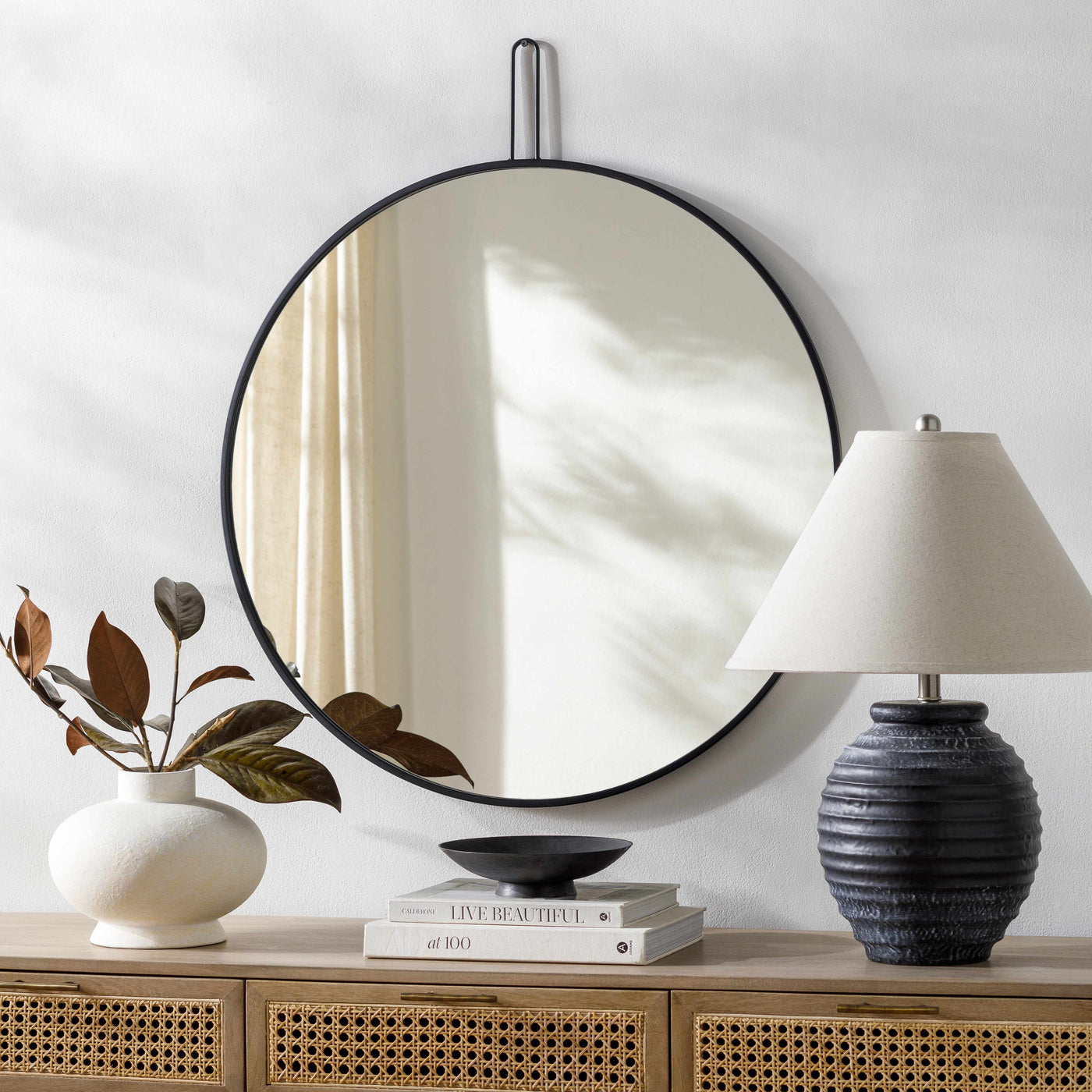 Comaltepec Black Metal Mirror - Clearance by Boutique Rugs