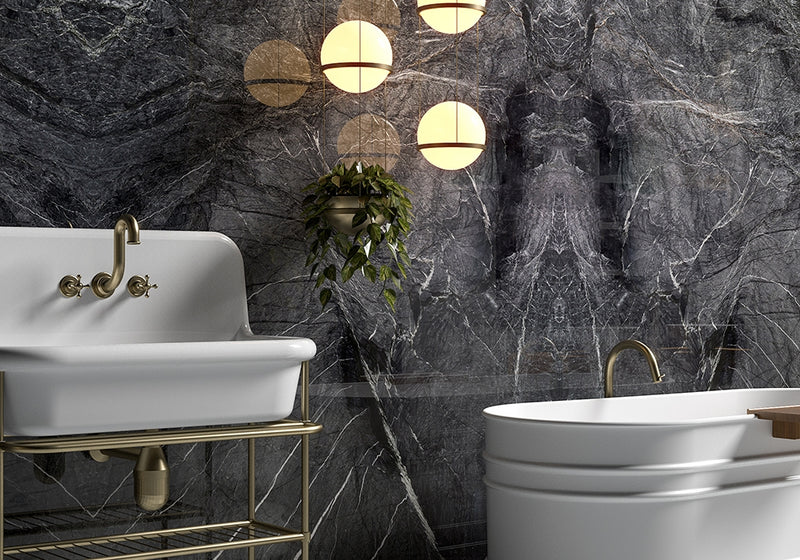 Crytos Polished Quartzite Slab Random room scene