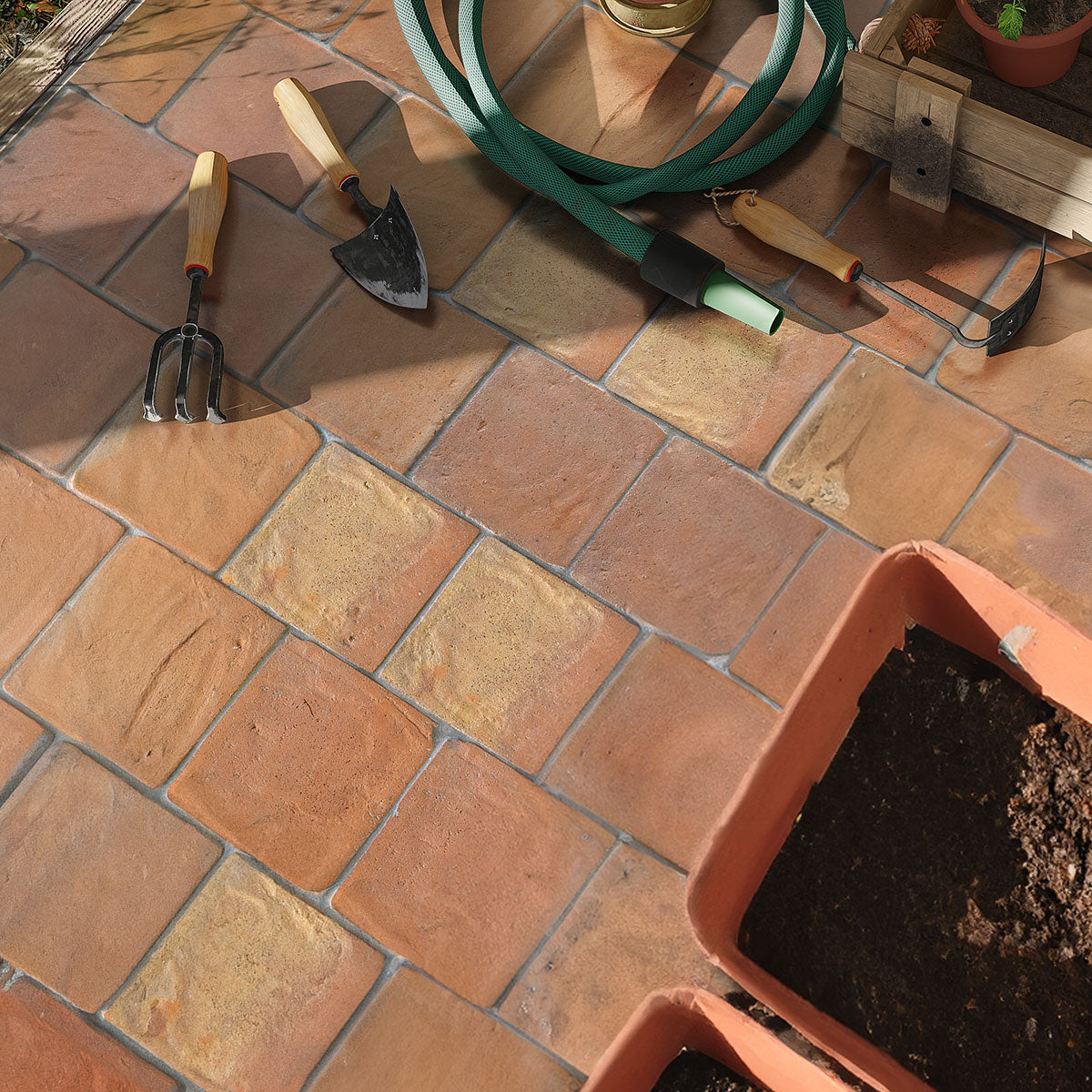 Cuadrado Natural Square Terracotta Tiles 6x6 Terracotta Natural 6x6 Tiles — 3