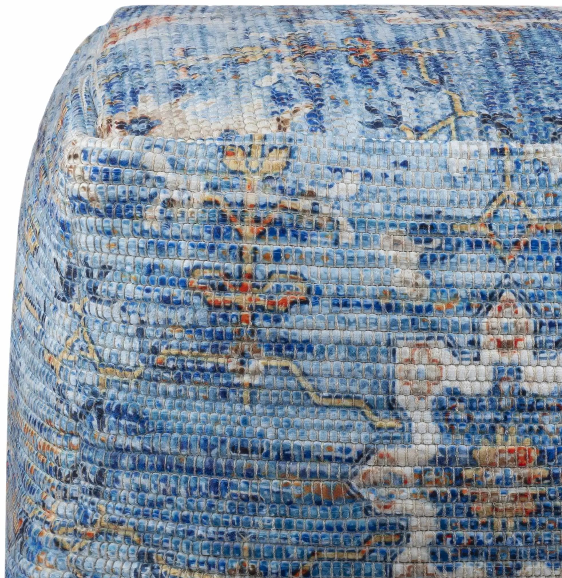 Cuddington Sky Blue Woven Pouf by Boutique Rugs