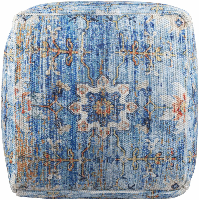 Cuddington Sky Blue Woven Pouf by Boutique Rugs