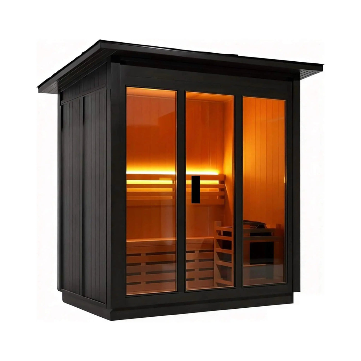 Custom 8-Person Luxury Canadian Hemlock Outdoor Steam Sauna With Heater And Stones [Made-To-Order] (SAK95107) by SAKSBY WHOLESALE