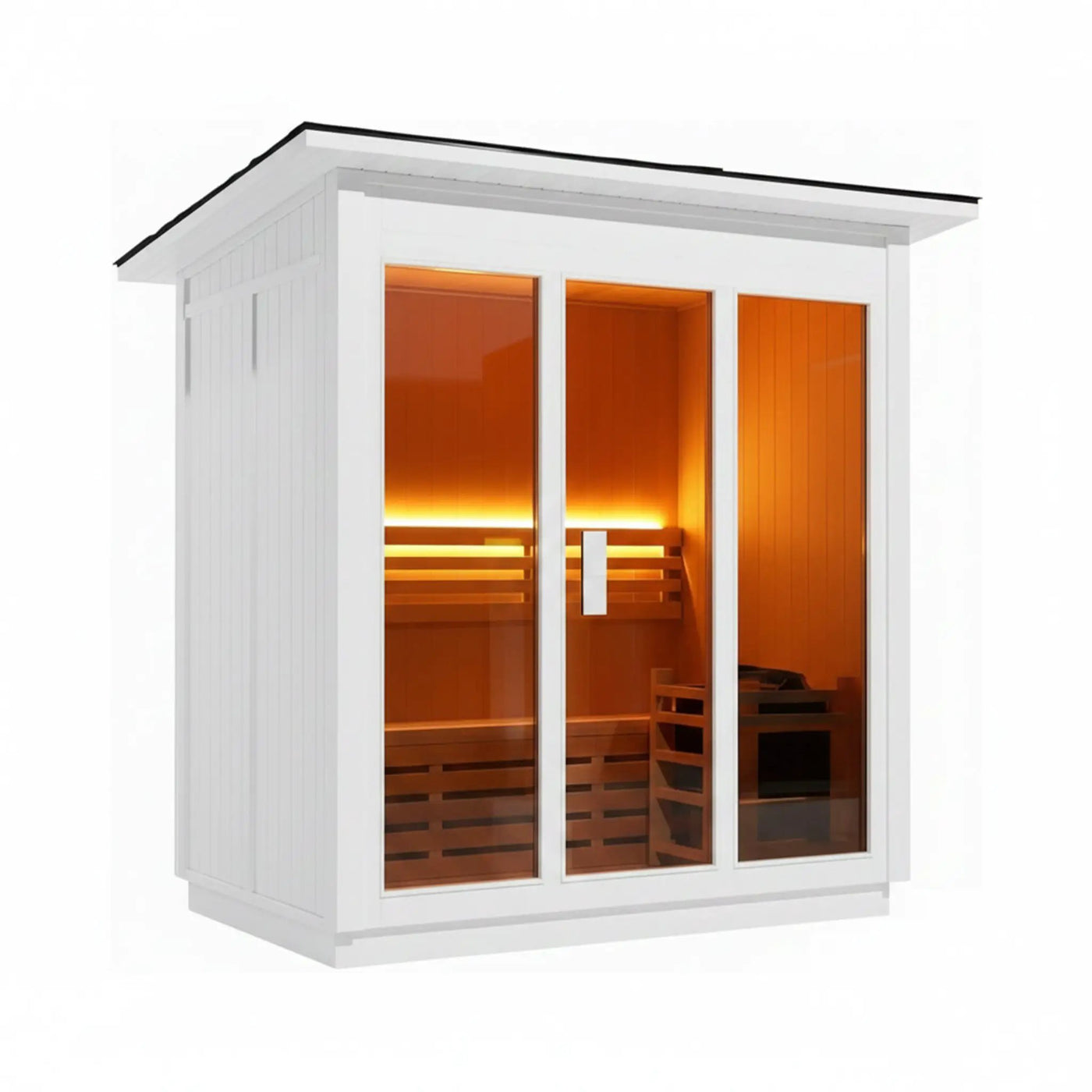 Custom 8-Person Luxury Spruce Outdoor Steam Sauna With Heater And Stones [Made-To-Order] (SAK51642) by SAKSBY WHOLESALE