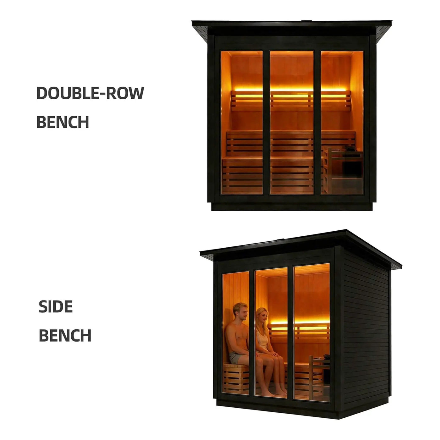 Custom 8-Person Luxury Spruce Outdoor Steam Sauna With Heater And Stones [Made-To-Order] (SAK51642) by SAKSBY WHOLESALE