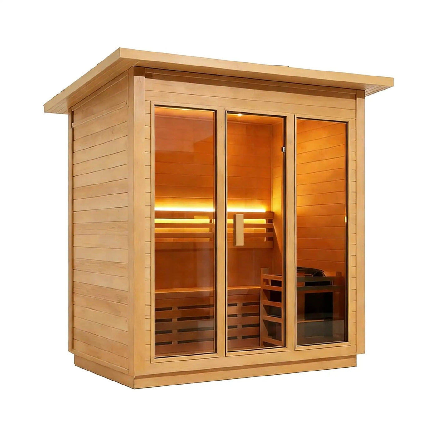 Custom 6-Person Luxury Canadian Hemlock Outdoor Steam Sauna With Heater And Stones [Made-To-Order] (SAK63821) by SAKSBY WHOLESALE