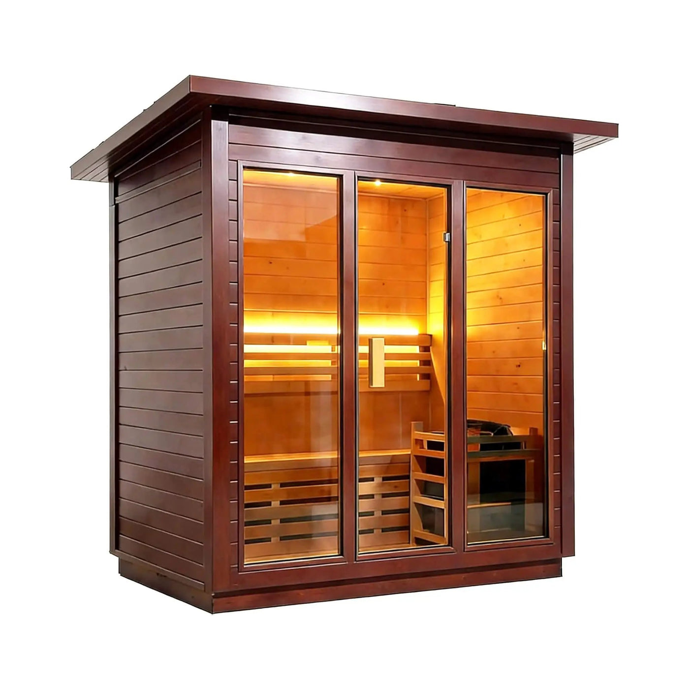 Custom 8-Person Luxury Canadian Red Cedar Outdoor Steam Sauna With Heater And Stones [Made-To-Order] (SAK13492) by SAKSBY WHOLESALE