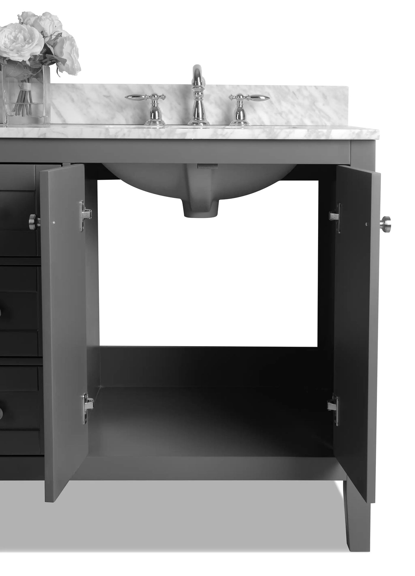 Maili Bathroom Vanity with Sink and Carrara White Marble Top Cabinet Set by Ancerre Designs