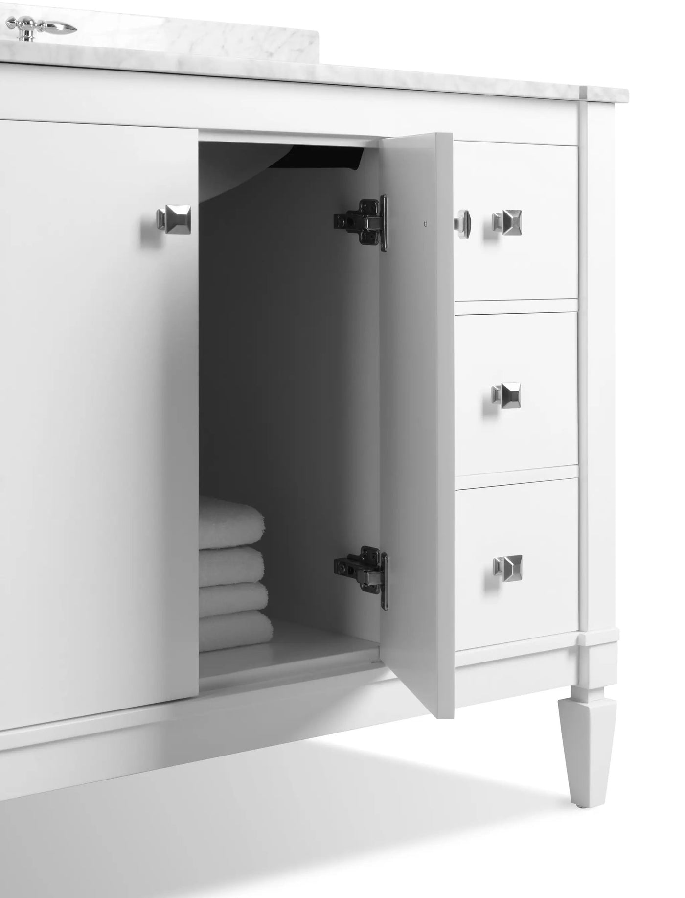 Kayleigh Bathroom Vanity with Sink and Carrara White Marble Top Cabinet Set by Ancerre Designs