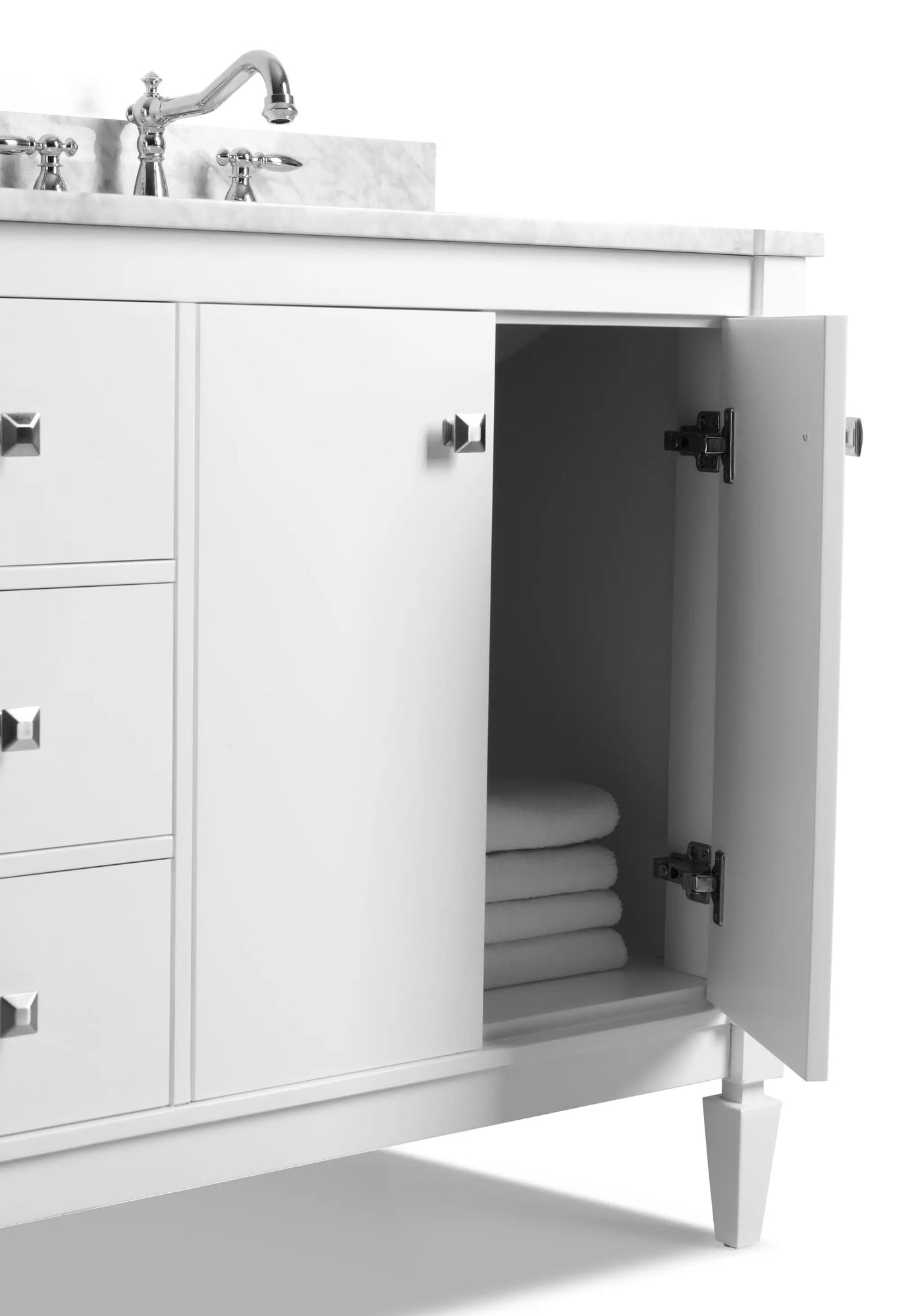 Kayleigh Bathroom Vanity with Sink and Carrara White Marble Top Cabinet Set by Ancerre Designs