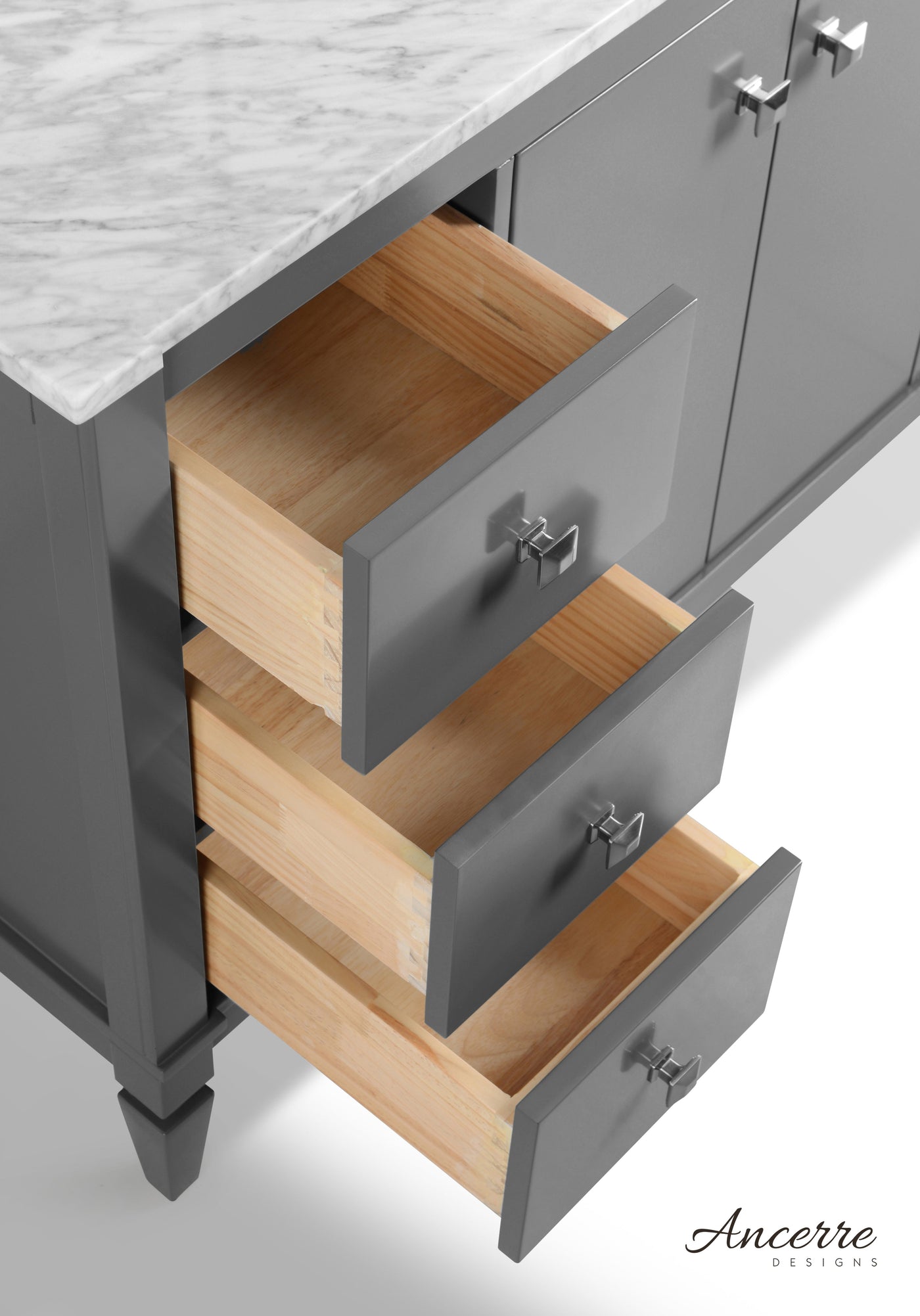 Kayleigh Bathroom Vanity with Sink and Carrara White Marble Top Cabinet Set by Ancerre Designs