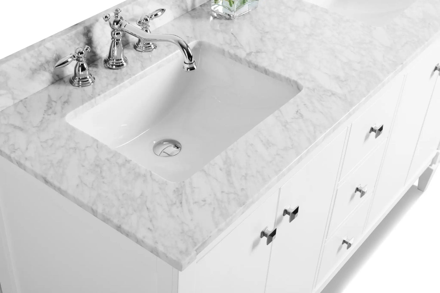 Kayleigh Bathroom Vanity with Sink and Carrara White Marble Top Cabinet Set by Ancerre Designs