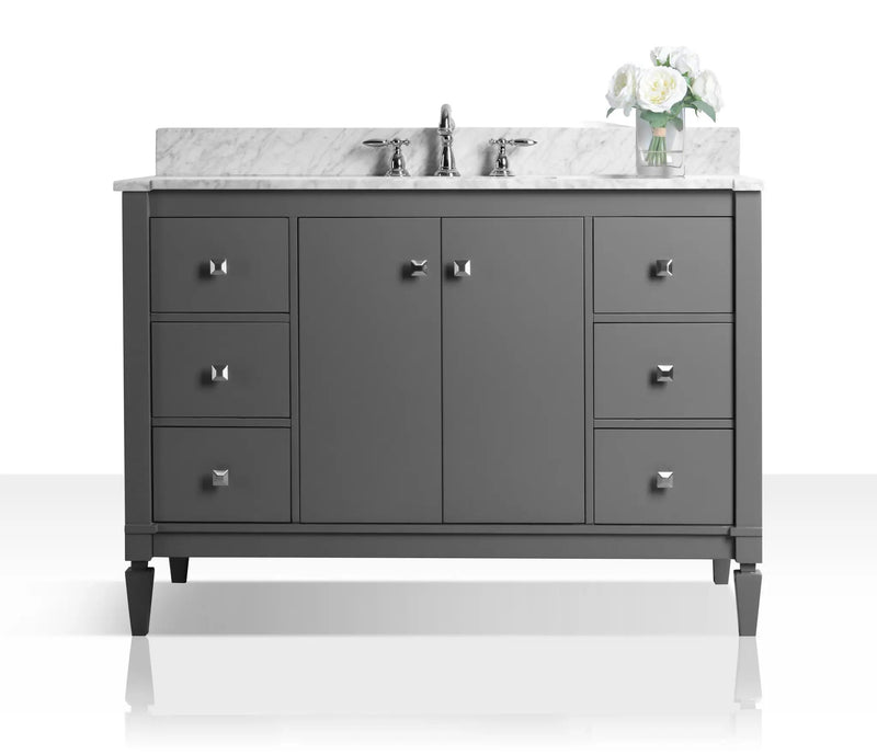 Kayleigh Bathroom Vanity with Sink and Carrara White Marble Top Cabinet Set by Ancerre Designs