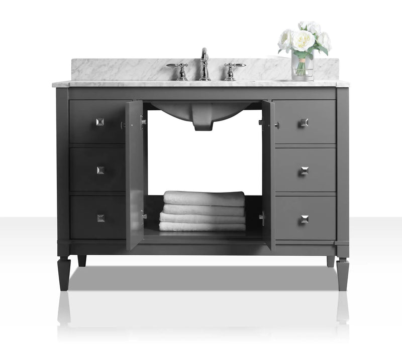 Kayleigh Bathroom Vanity with Sink and Carrara White Marble Top Cabinet Set by Ancerre Designs