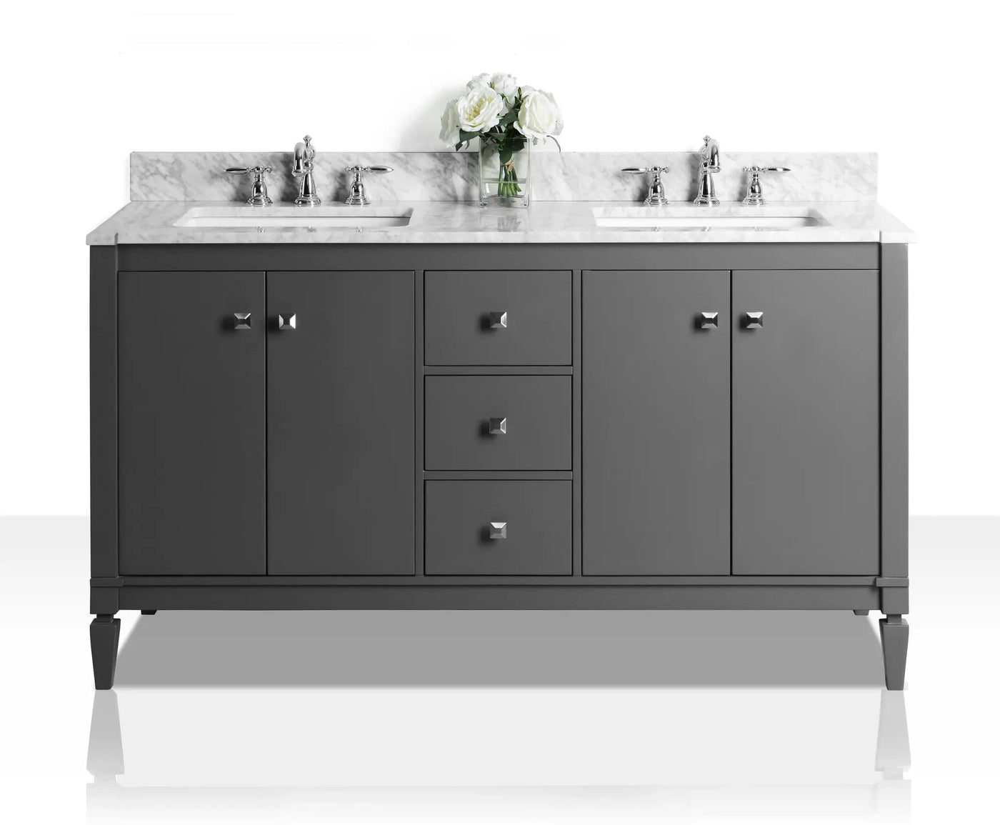 Kayleigh Bathroom Vanity with Sink and Carrara White Marble Top Cabinet Set by Ancerre Designs