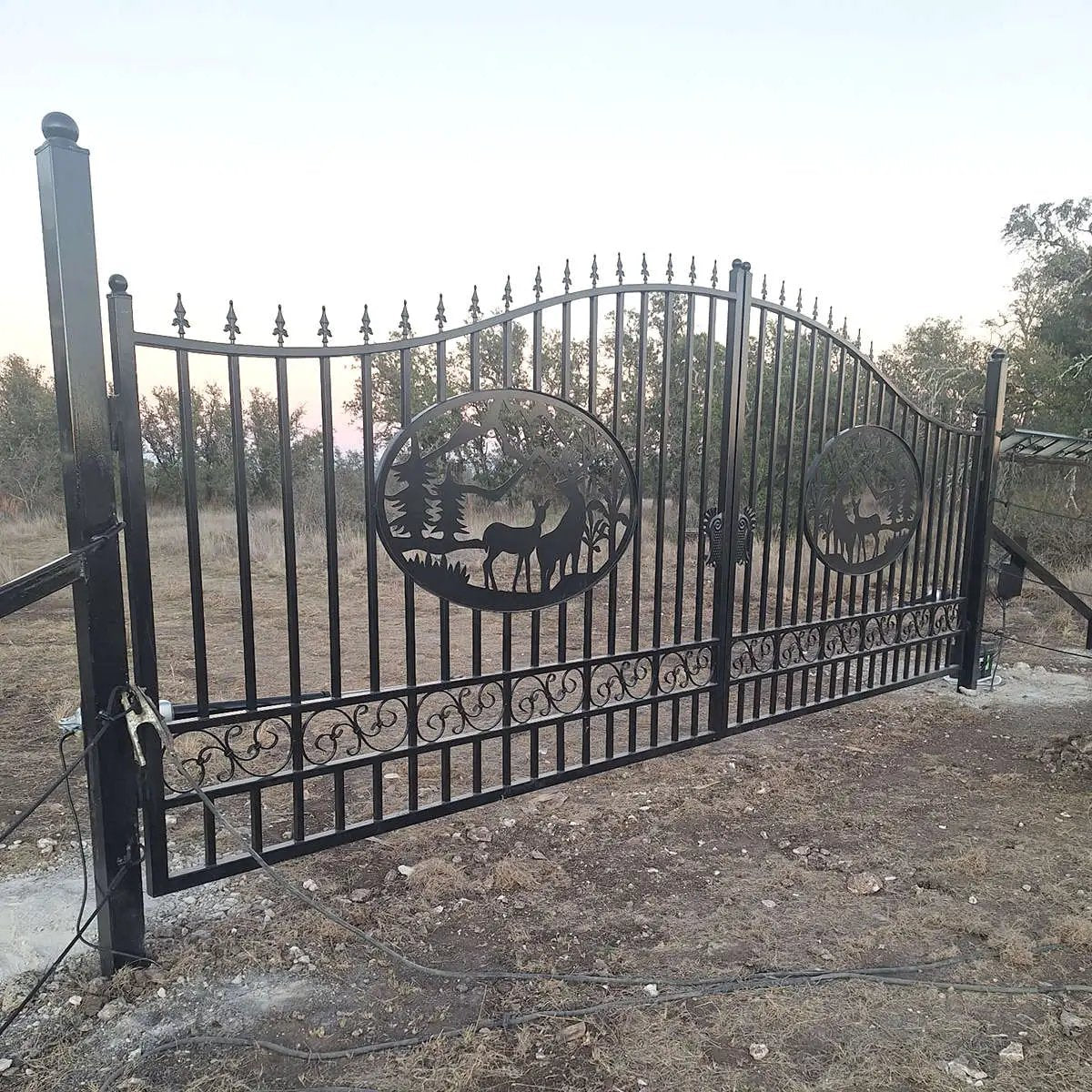 20x8 ft Steel Dual Swing Driveway Gate by Chery Industrial