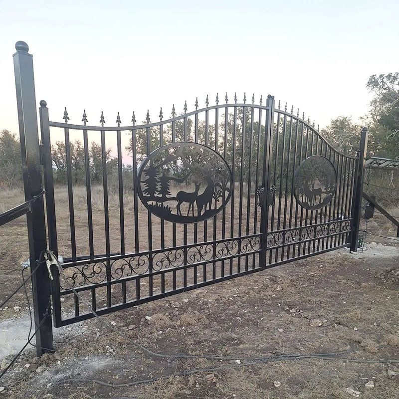 20x8 ft Steel Dual Swing Driveway Gate by Chery Industrial