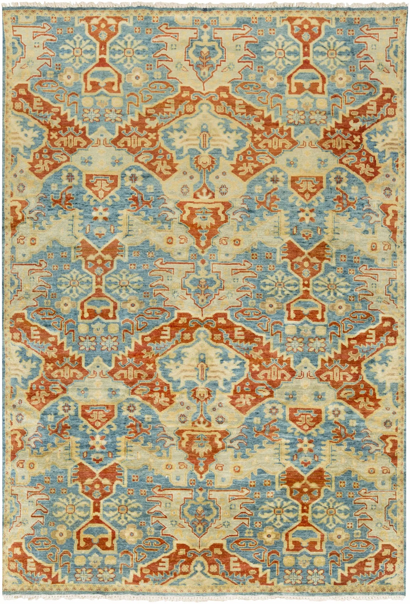 Cutler Cream/Orange Wool Runner Rug - Clearance by Boutique Rugs