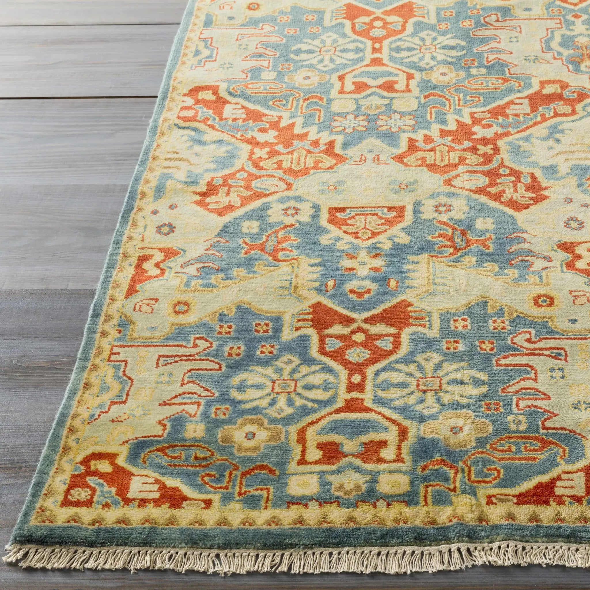 Cutler Cream/Orange Wool Runner Rug - Clearance by Boutique Rugs