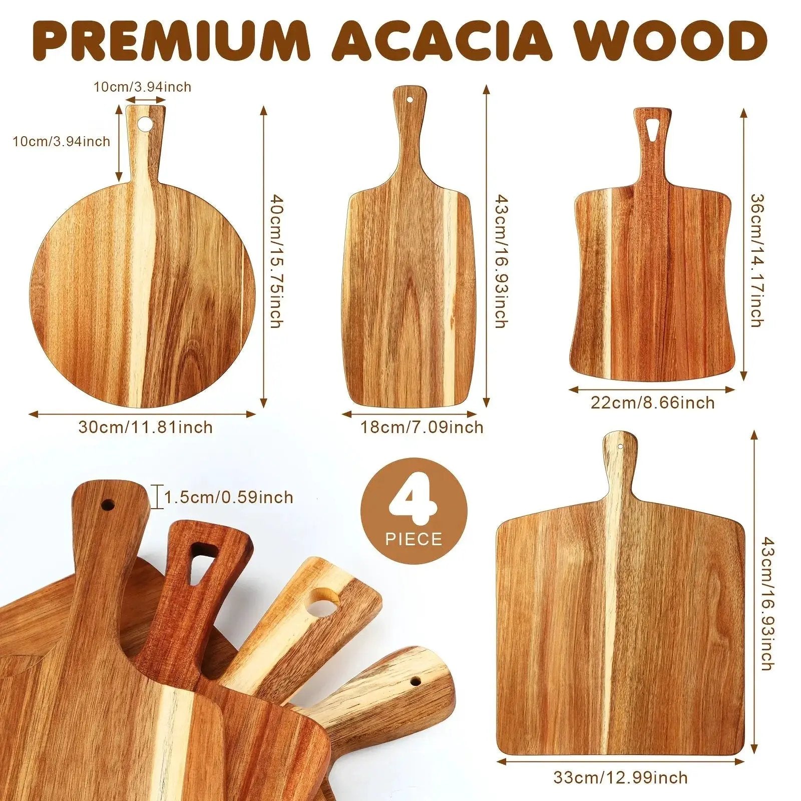 Cutting Boards - Wooden Acacia Set by House Of Avana