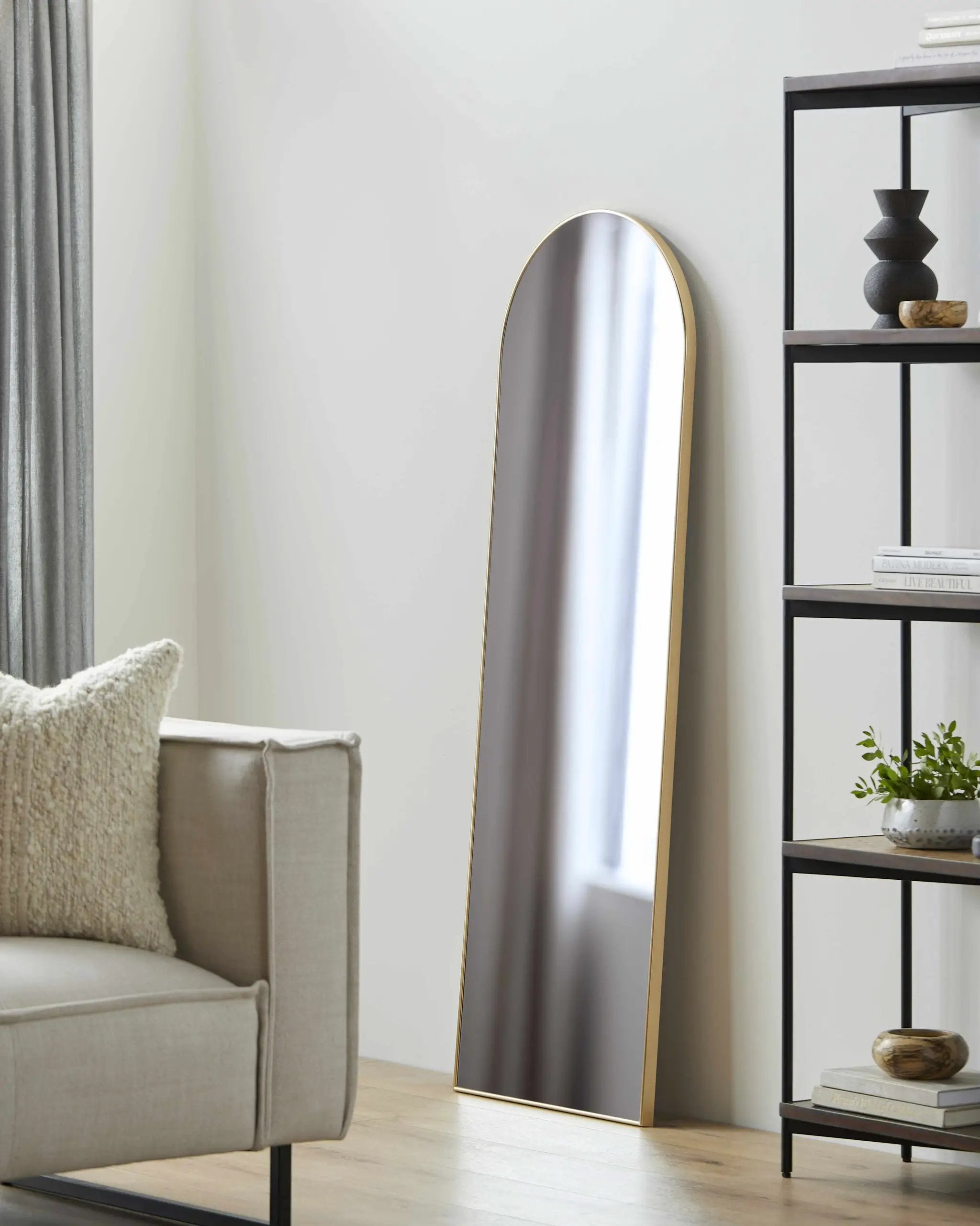 Colongolo Contemporary Gold Mirror by Boutique Rugs