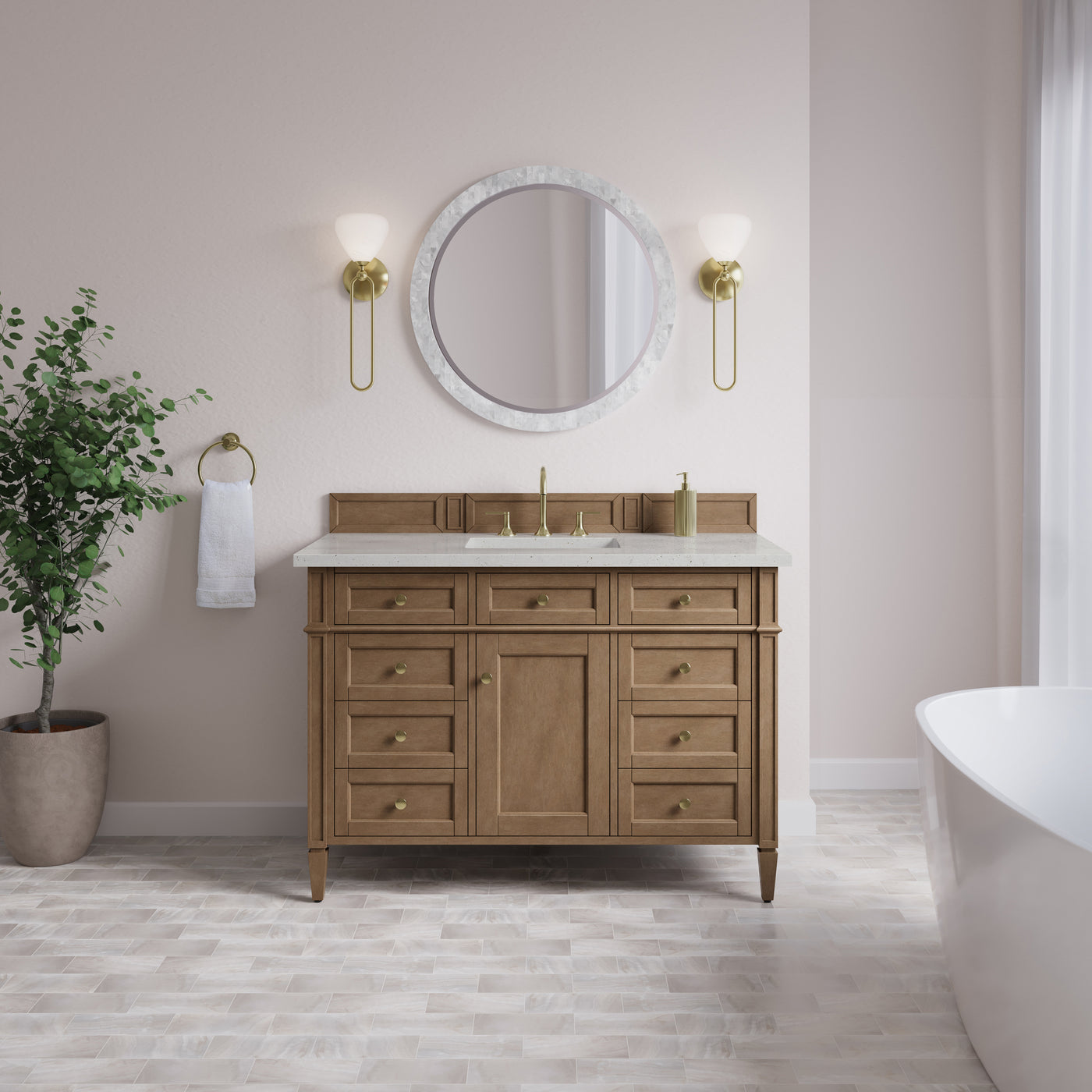 James Martin Brittany 48" Single Bathroom Vanity, Pecan, view 28