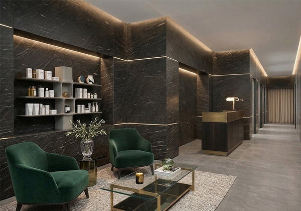 Cygnus Polished Granite Slab Random room scene