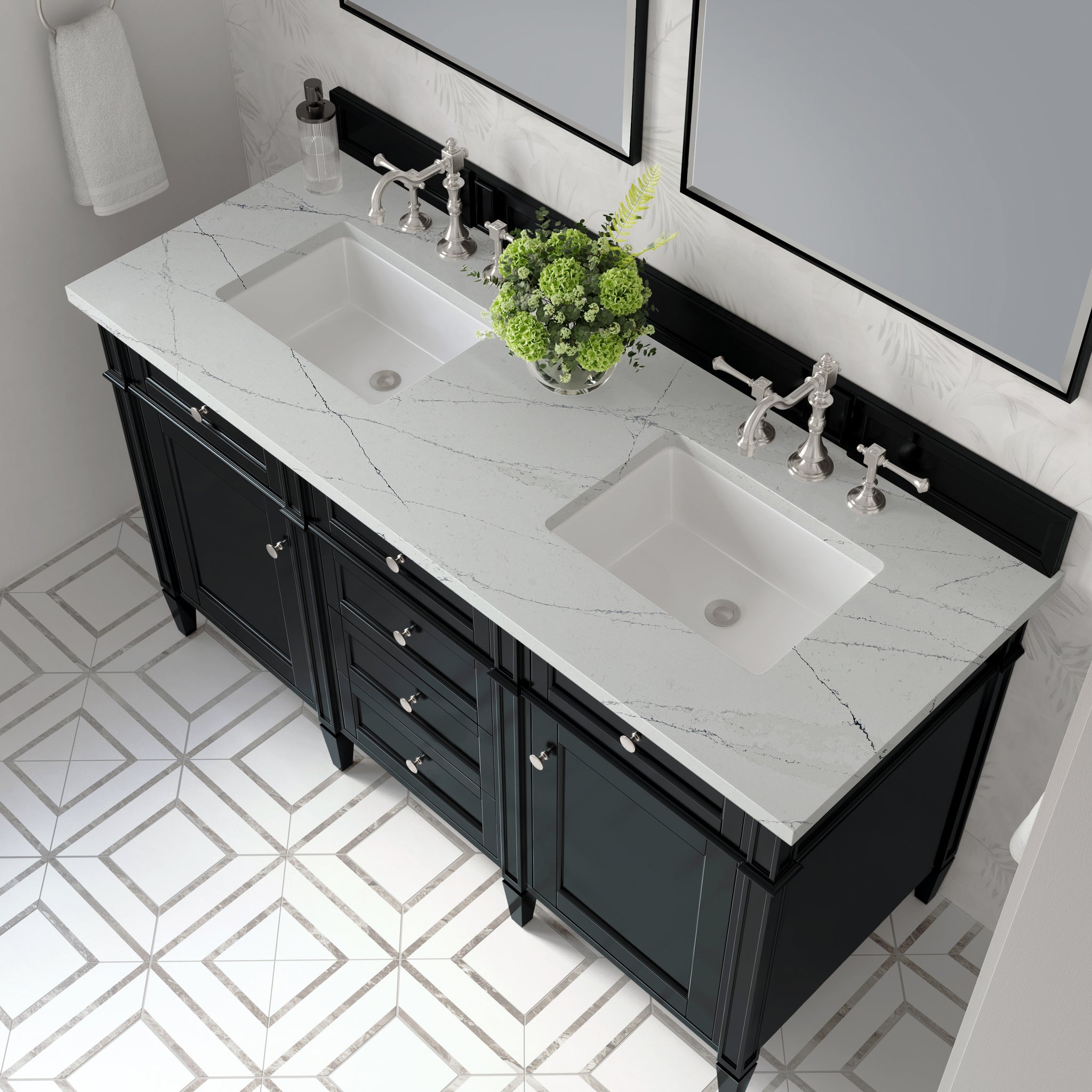 James Martin Brittany 60" Double Bathroom Vanity, Black Onyx, view 37