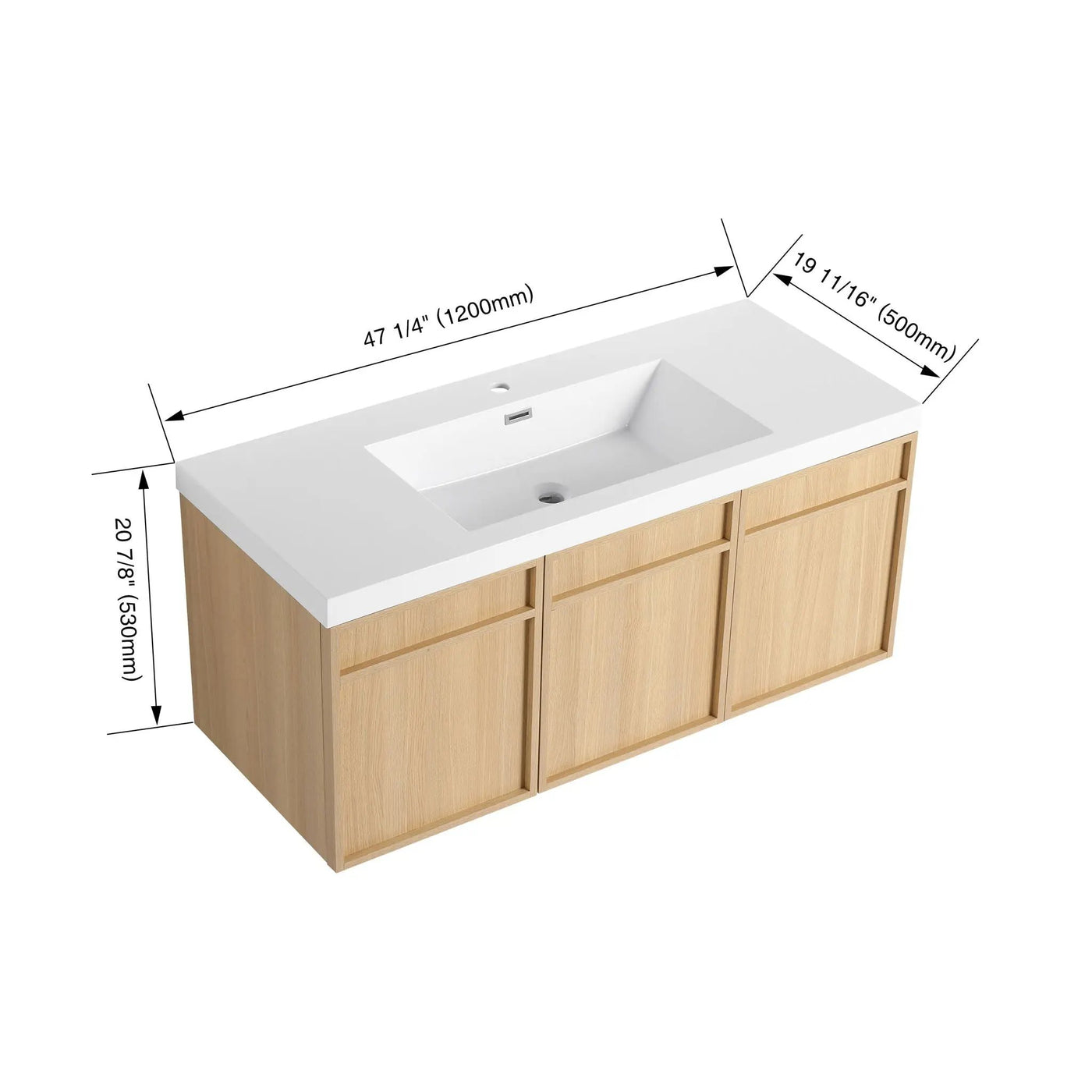 Wall-Mounted Bathroom Vanity With Resin Sink And Soft Closing Doors by HouseOfZazla