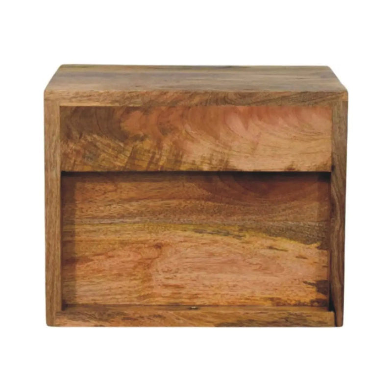 Solid Wood Solis Wall-Mounted Nightstand, 2-Drawers, Oak-ish by HouseOfZazla