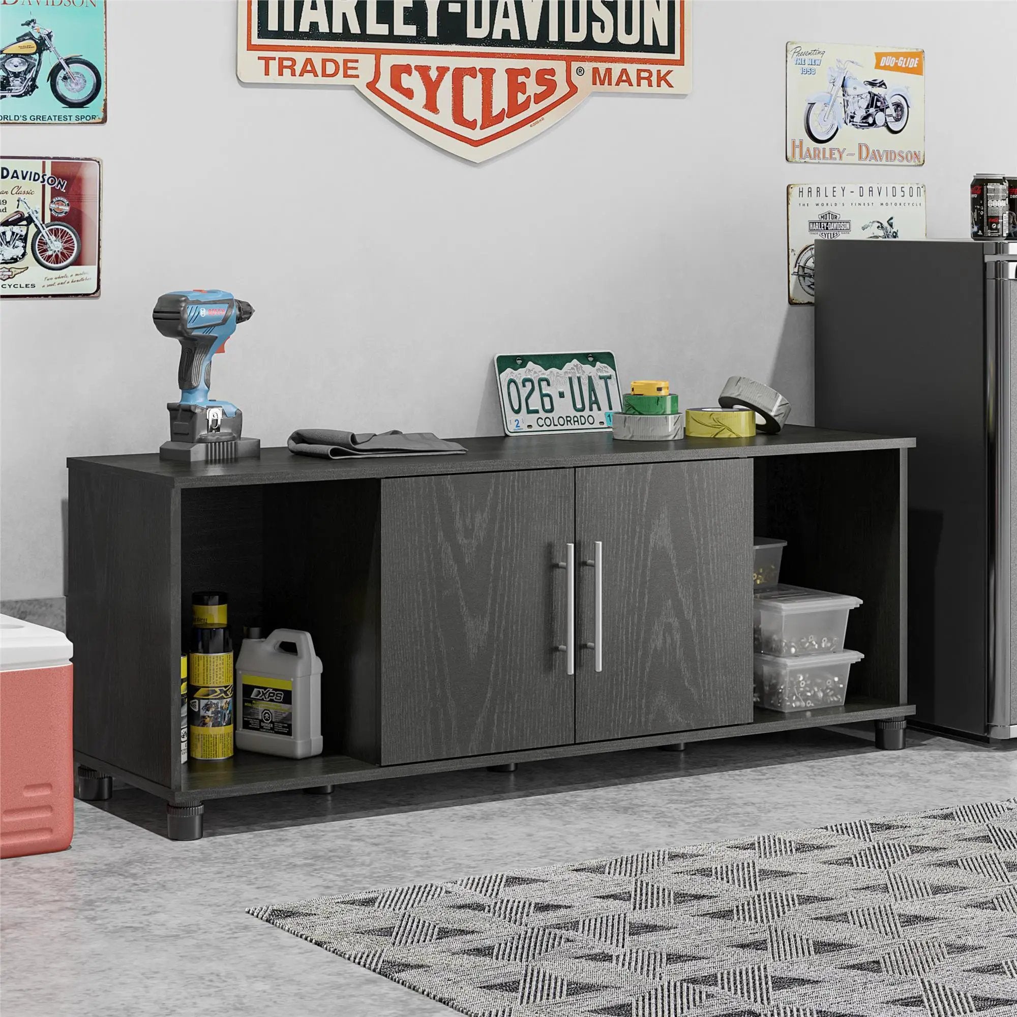 Systembuild Evolution Camberly - Shoe Storage Bench - Black Brown by Unique Piece Furniture