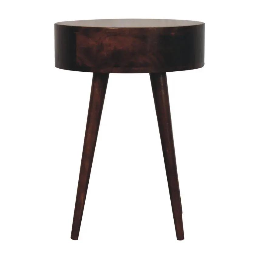 Circular Shaped Bedside Table - Walnut by HouseOfZazla