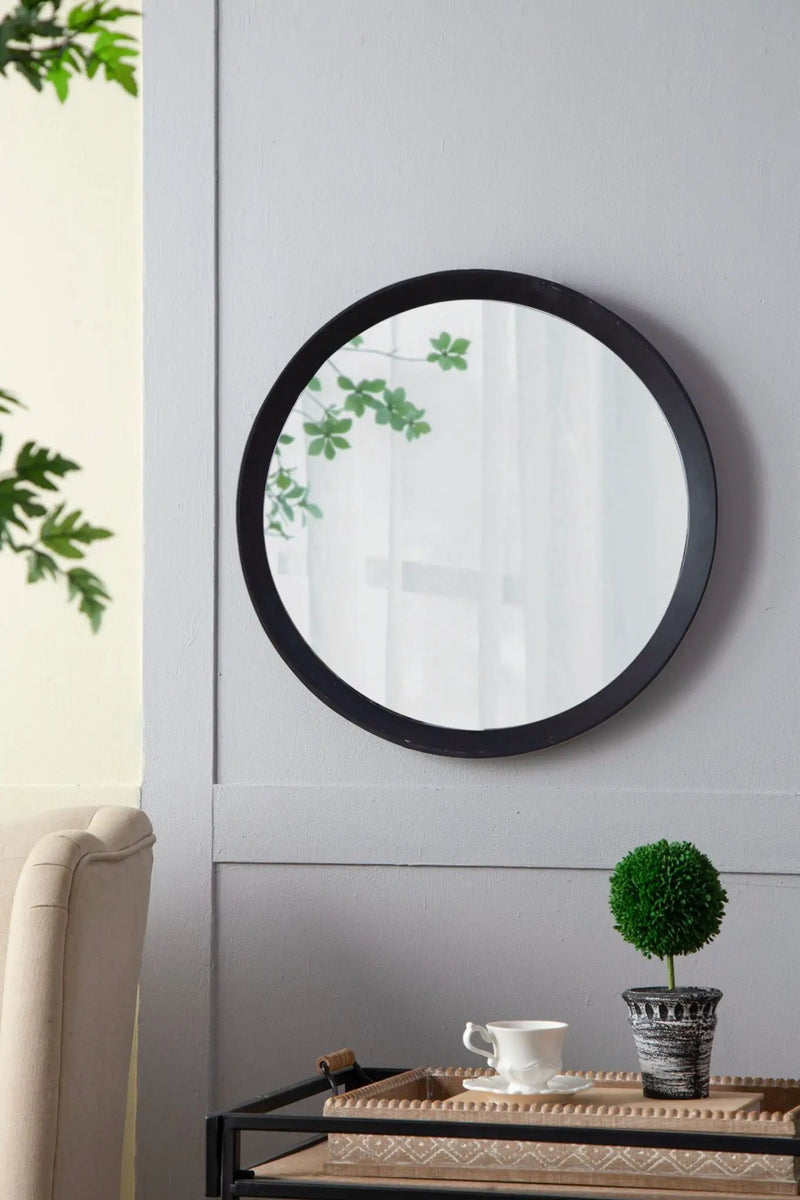 Transitional Decor Style Wall Mirror Decor With Frame For Bathroom by HouseOfZazla