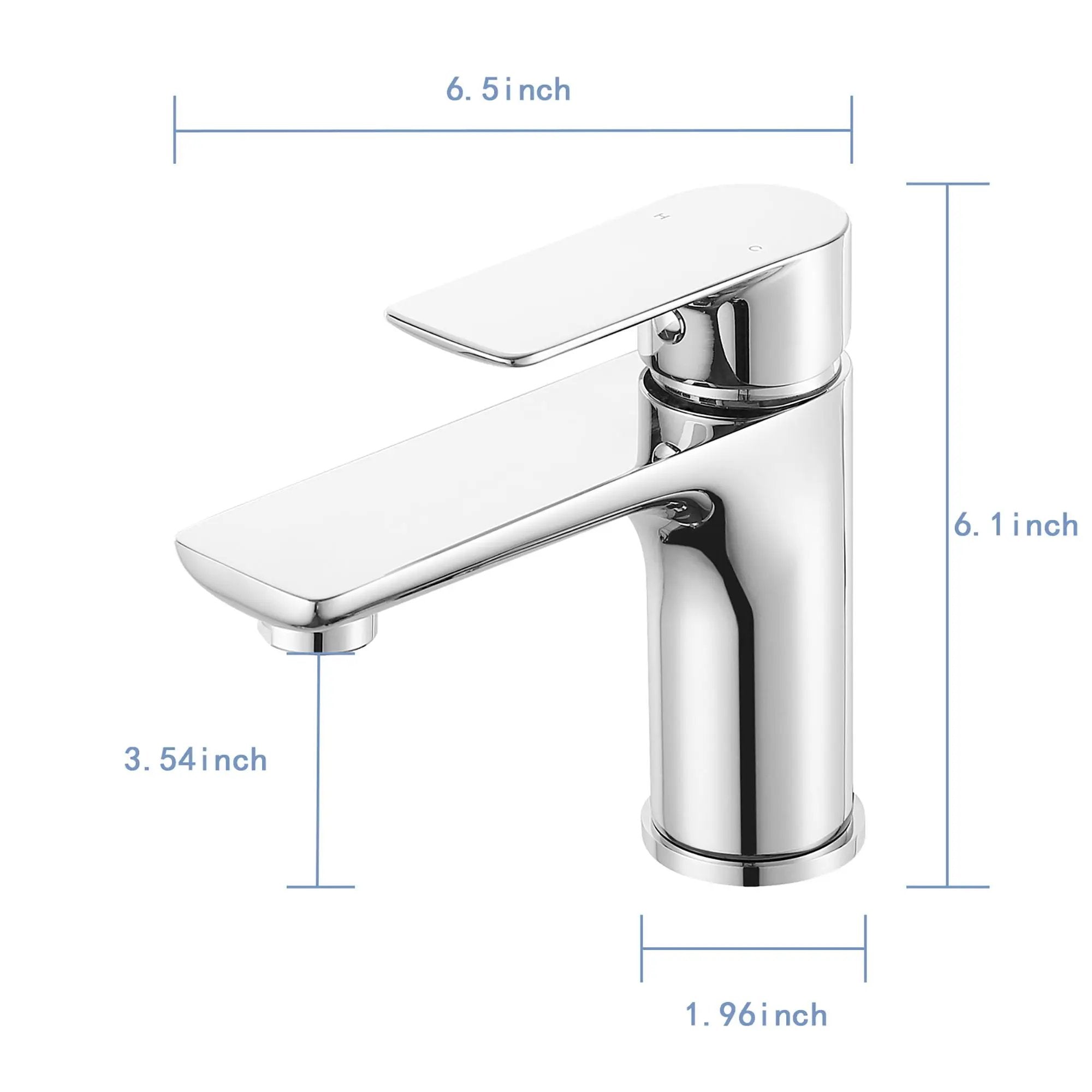 Single Handle Lavatory Basin Sink Faucet Brass Bathroom Faucet With Hot And Cold Water Control - Chrome by HouseOfZazla