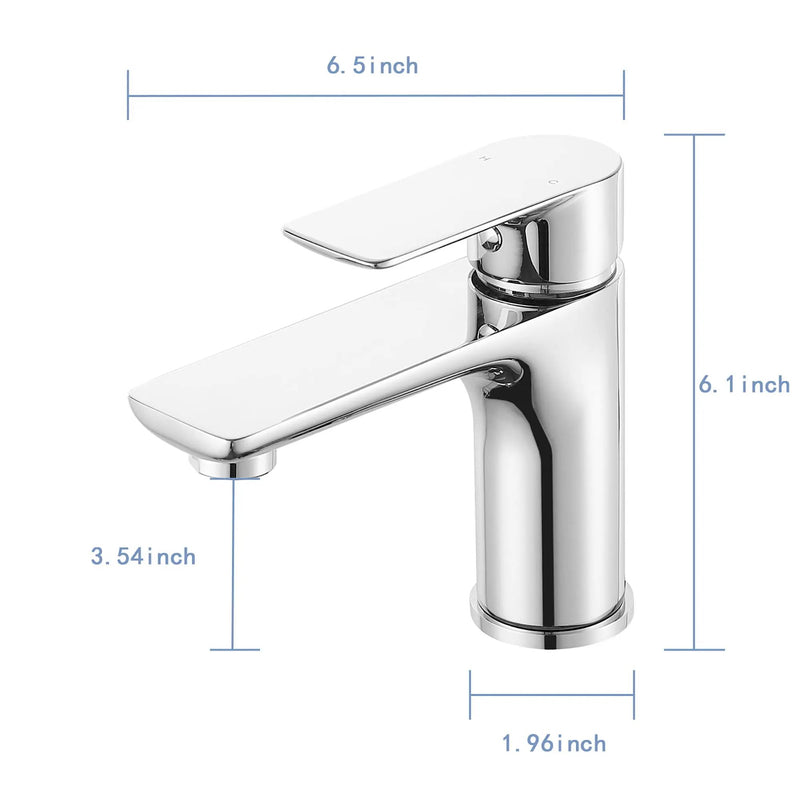 Single Handle Lavatory Basin Sink Faucet Brass Bathroom Faucet With Hot And Cold Water Control - Chrome by HouseOfZazla