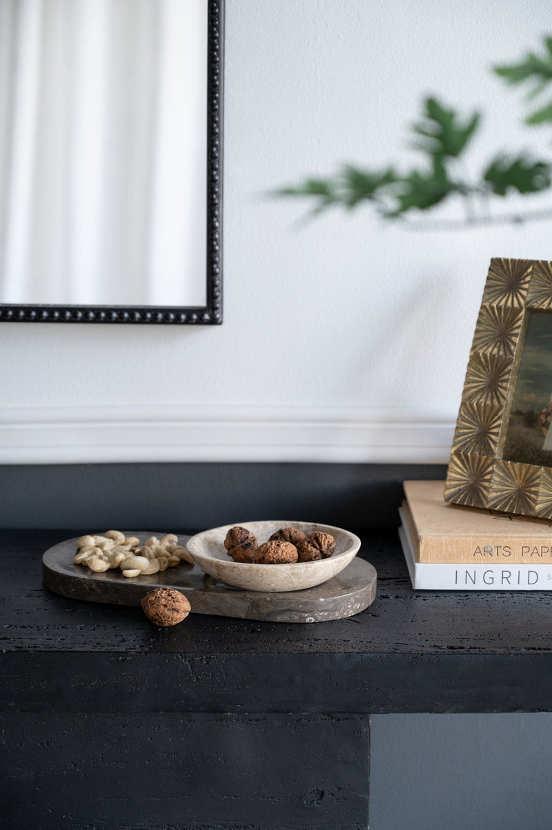 Round Marble Decorative Bowl with Smooth Finish - Cream, photo 8 of 10