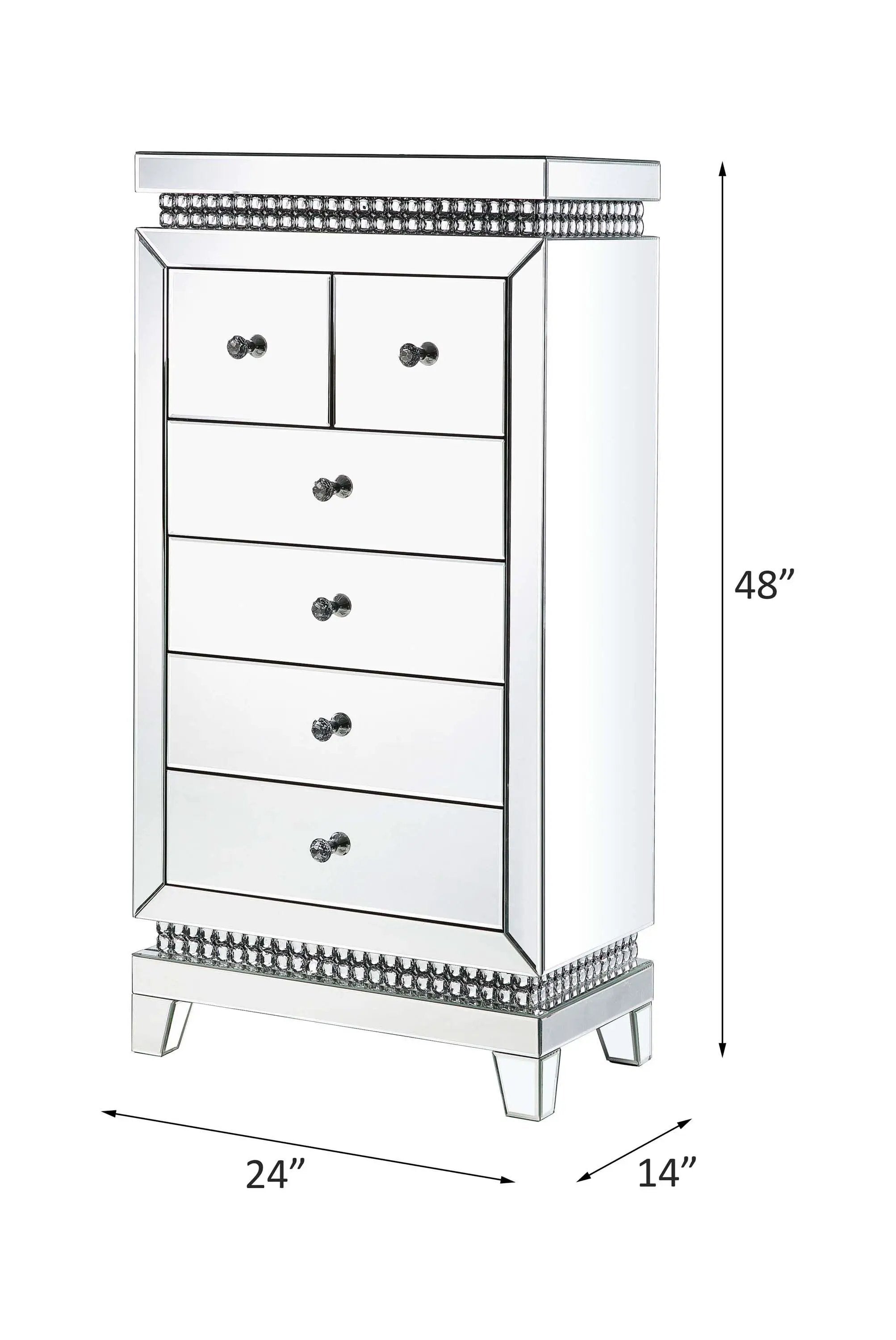 Lotus - Cabinet - Mirrored, Faux Ice Cube Crystals by Unique Piece Furniture