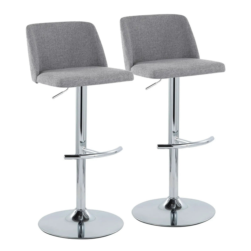 Toriano - Contemporary Adjustable Barstool With Swivel & Rounded T Footrest (Set of 2) by Unique Piece Furniture