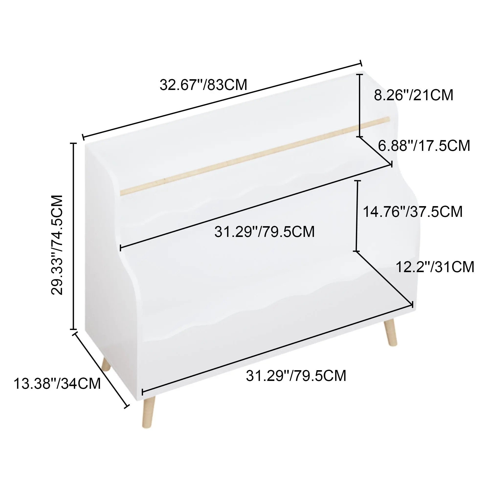 Kids Bookcase, Children Book Organizer Toy Storage Cabinet - White by Unique Piece Furniture