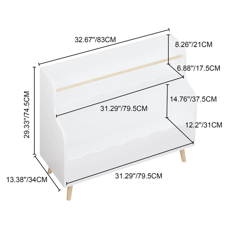 Kids Bookcase, Children Book Organizer Toy Storage Cabinet - White by Unique Piece Furniture