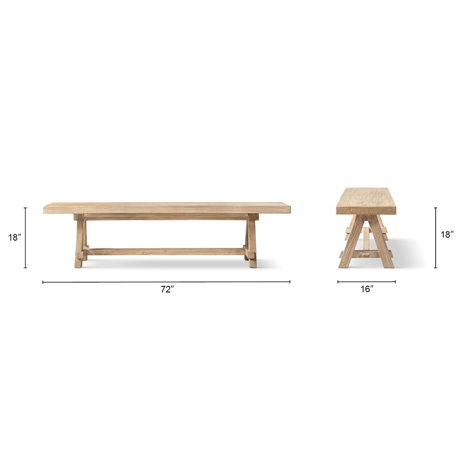 Hawthorne - Dining Bench - Natural by HouseOfZazla